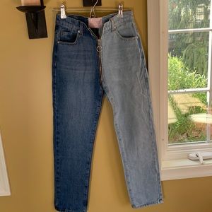 Revice two toned custom made jeans .  Statement look, size 26